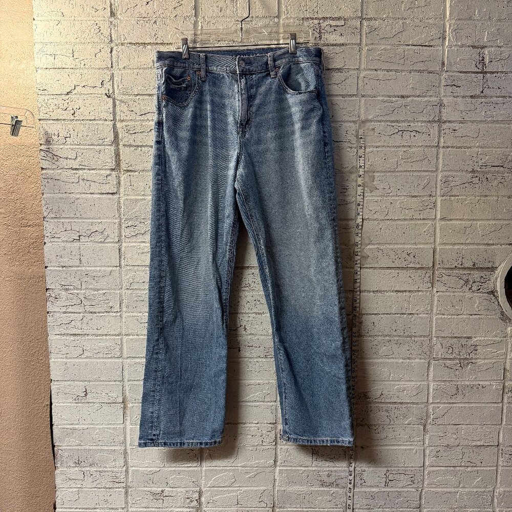 American Eagle Strigid Straight Leg Jeans Size 10 Light Wash Denim Y2K